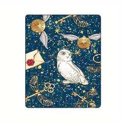 Magic Owl Print Canvas Rubber Mouse Pad for Office Computer