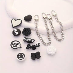 12pcs Cartoon Shoe Charm Sandal Slipper Buckle Set