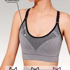 3pcs Wireless Sports Bras Push Up Running Workout Bra Women's Lingerie