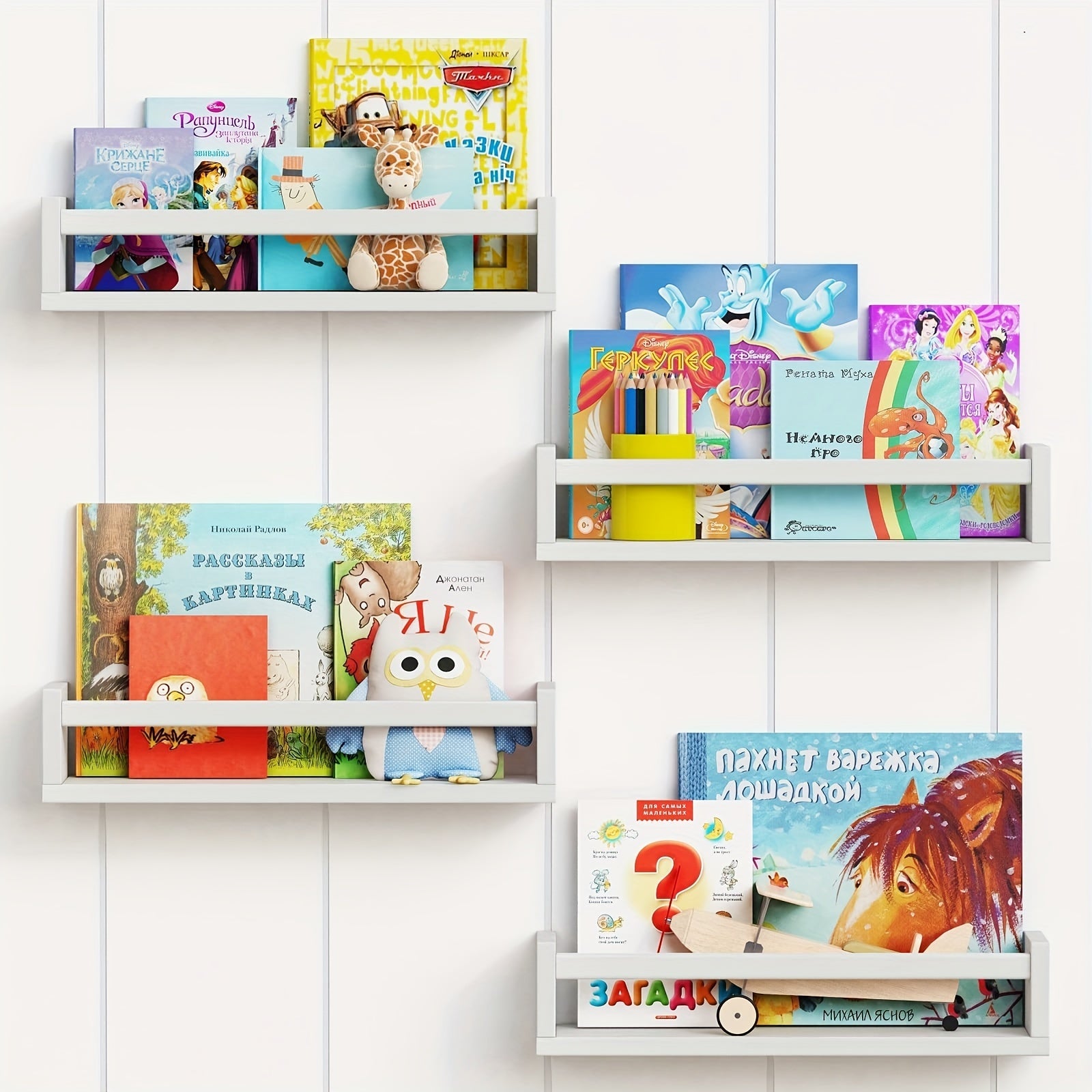 Wooden Nursery Room Shelves for Books Toys & Decor