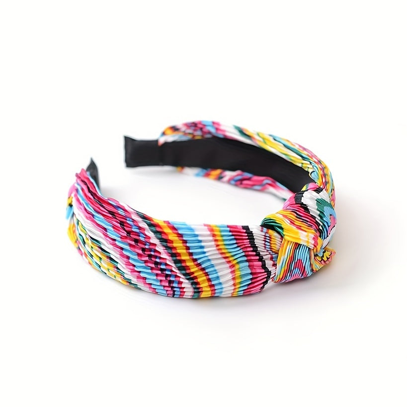 Boho Rainbow Headband Wide Headdress Hair Accessories For Women Girls