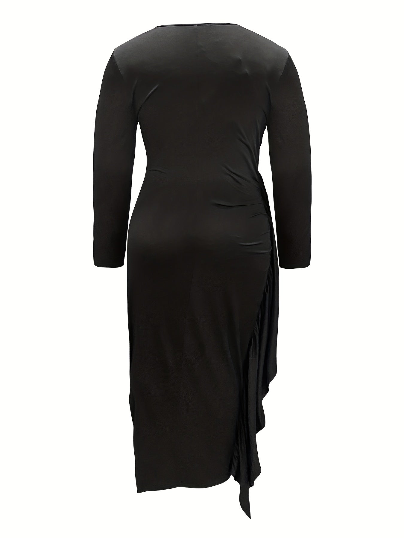Plus Size Sexy Ruffle Bodycon Midi Dress