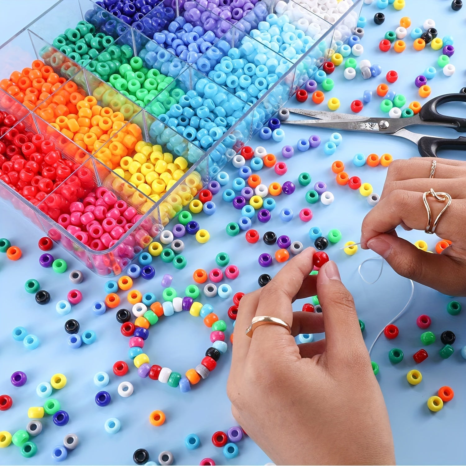 2000pcs 24 Grids Barrel Beads DIY Bead Bracelet Set