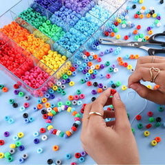 2000pcs 24 Grids Barrel Beads DIY Bead Bracelet Set