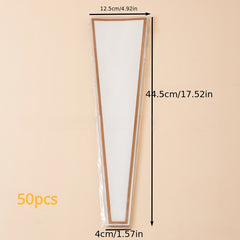 50pcs Golden Edge Flower Bag Waterproof Bouquet Packaging