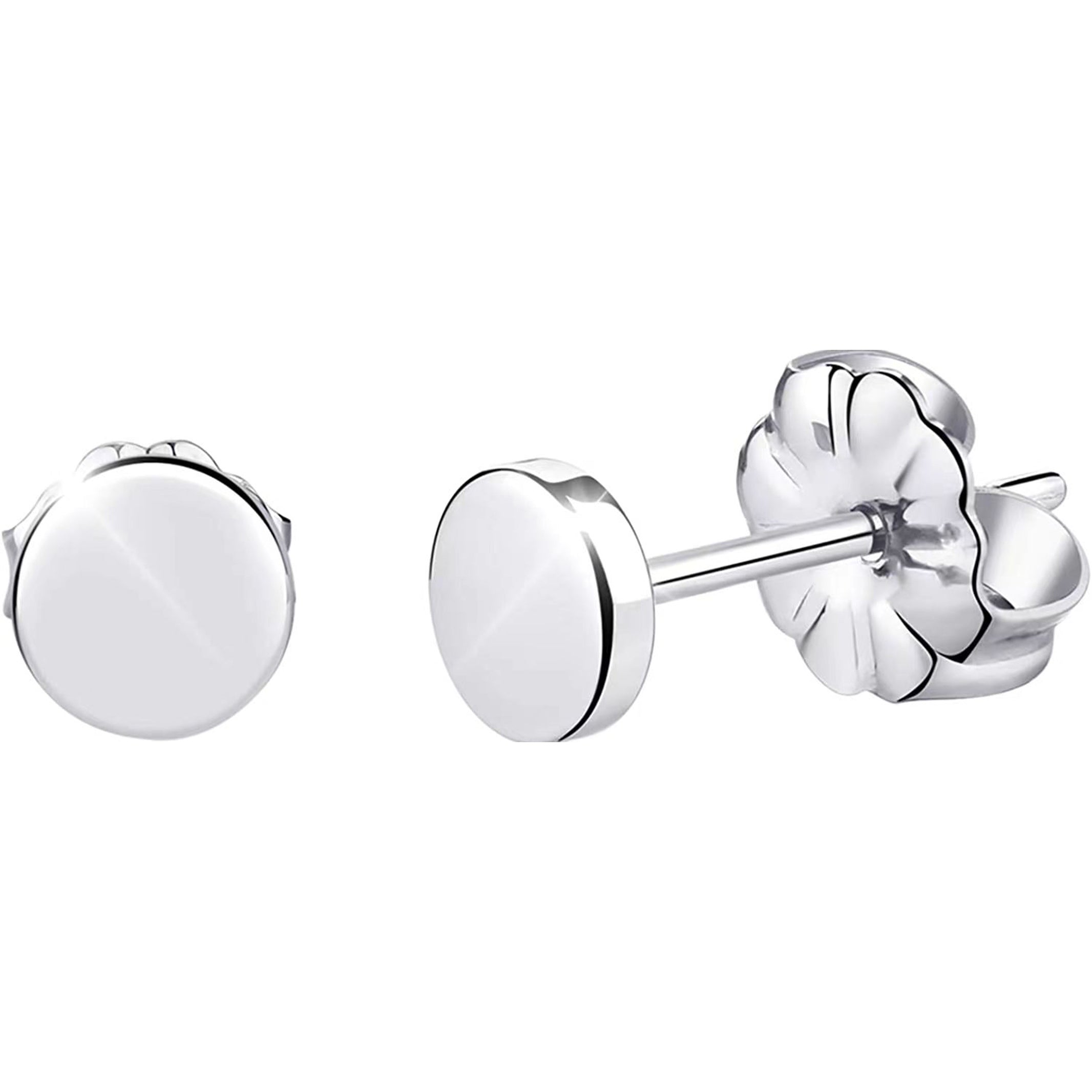 Titanium Round Heart Lightning Moon Earrings
