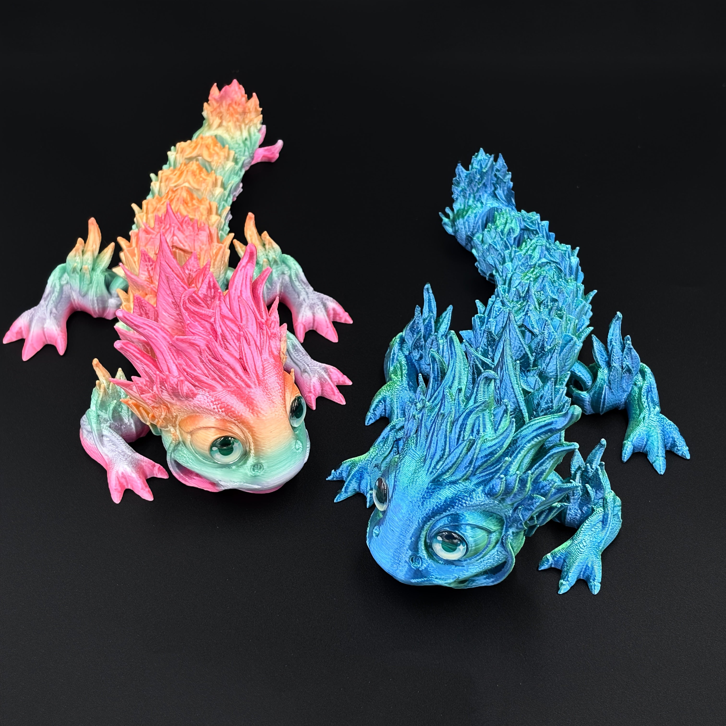 Chubby Forest Dragon Figurine 3D Printed Fantasy Desk Accessories
