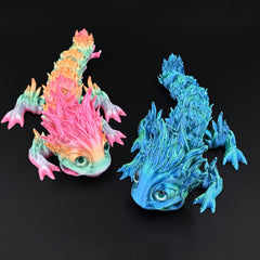 Chubby Forest Dragon Figurine 3D Printed Fantasy Desk Accessories