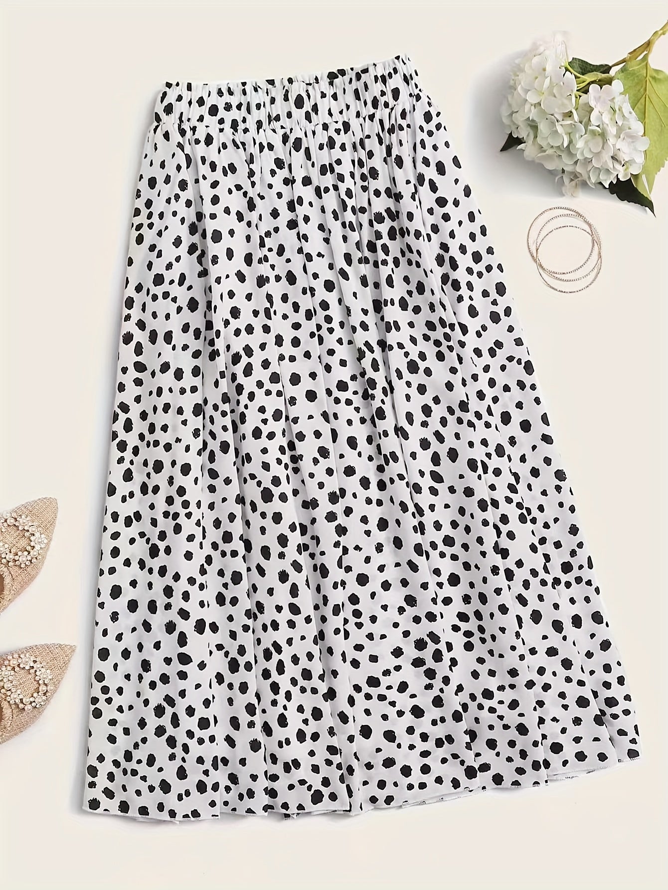  Dalmatian Print Maxi Skirt