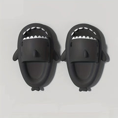 Funny Cartoon Shark Slippers Open Toe Solid Quick Drying Slide Sandals