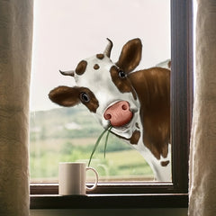 Cow Window Sticker Creative Animal Wall Film Home Decor