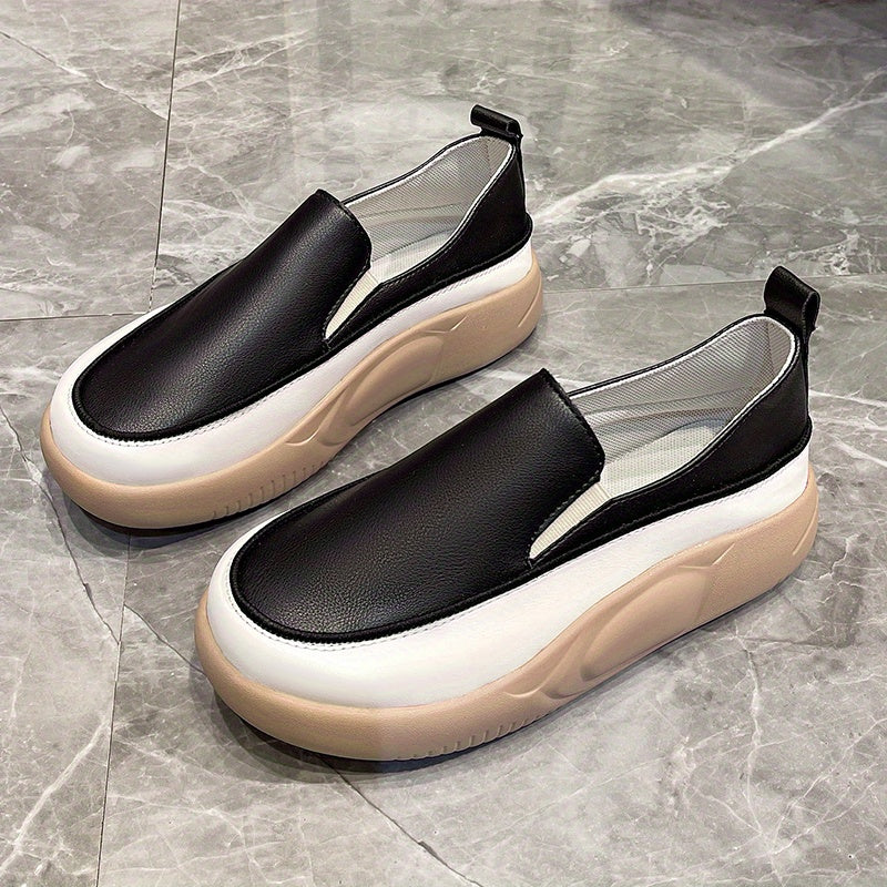 Women's Flat Loafers Soft Sole Slip On Shoes PU Leather Walking Flats