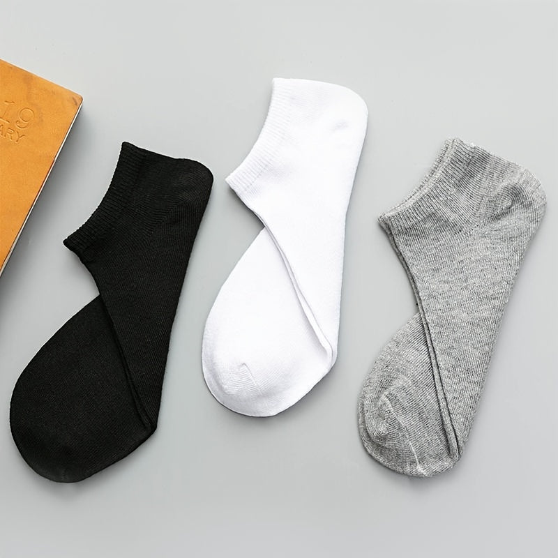 5 Pairs Breathable Low Cut Ankle Solid Socks Women's Stockings