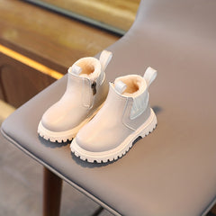 Vintage Style Girls' Ankle Boots with Fleece Lining