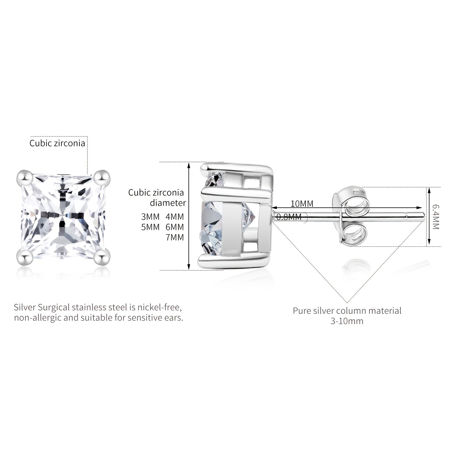 Square Golden Men's Earrings