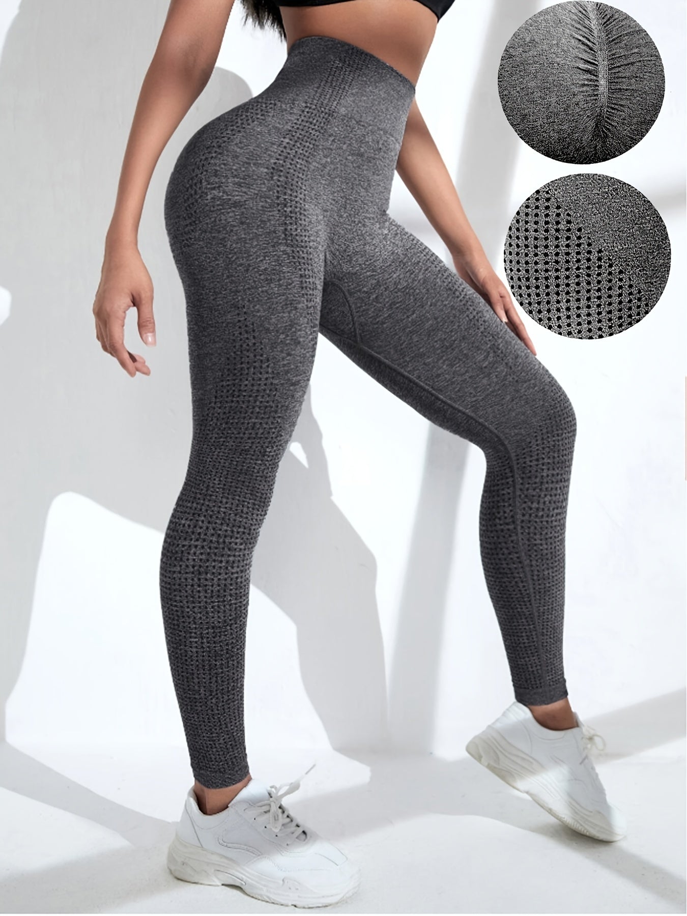 3PC Seamless High Elastic Sports Tights Fitness Hip Pants