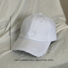 Unisex Breathable Ripped Baseball Cap w/ Letter Embroidery