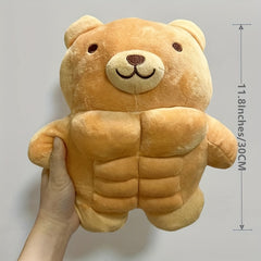 11in Big Muscle Teddy Bear Plush Toy Lion Animal Doll