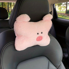 Cartoon Plush Pillow Car Headrest Neck Support