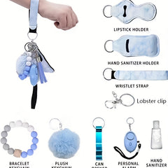 9pcs Keychain Set Beaded Keychain Bracelet Key Ring Set For Women Girls