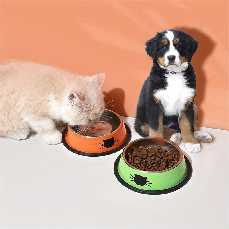 Stainless Steel Cat Bowl Non Slip Base Easy to Clean