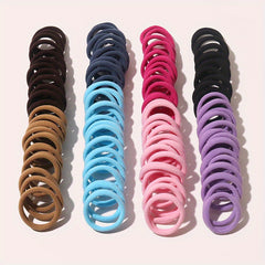 100pcs Ponytail Holders Hair Ties For Women Girls Soft Seamless Hair Bands