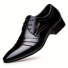 Men's Pointed Toe Derby Shoes Elegant Business Wear