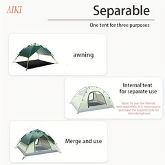 Portable Automatic Camping Tent with 2 Ground Vents