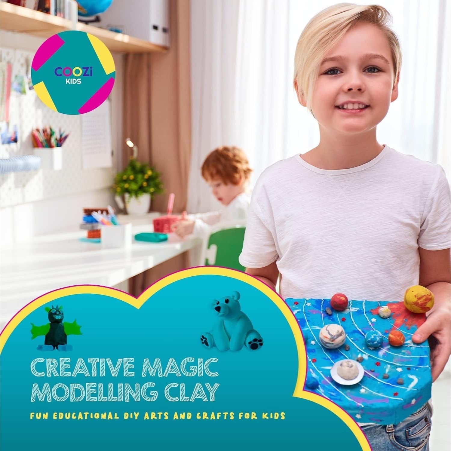 COOZI 24 Colours Magic Air Dry Clay Kit for Kids with Tools & Accessories