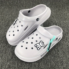 Men's Cartoon Bear Clogs w/ Charms Garden Shoes Non Slip Sandals