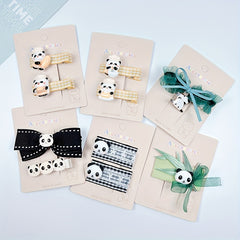 Adorable Panda Hair Clip Set