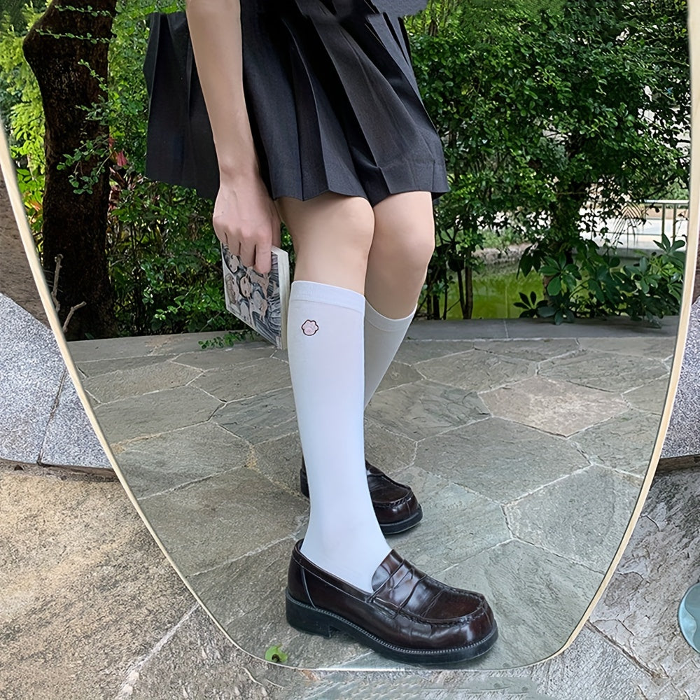 Cat Claw Embroidery Socks Crew Stockings Women's Hosiery