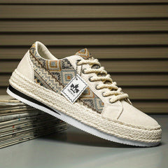 Men's Canvas Lace Up Skate Shoes Breathable Sneakers