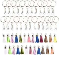 Key Chain Ring with Tassel Pendants Bulk for Crafts 100Pcs