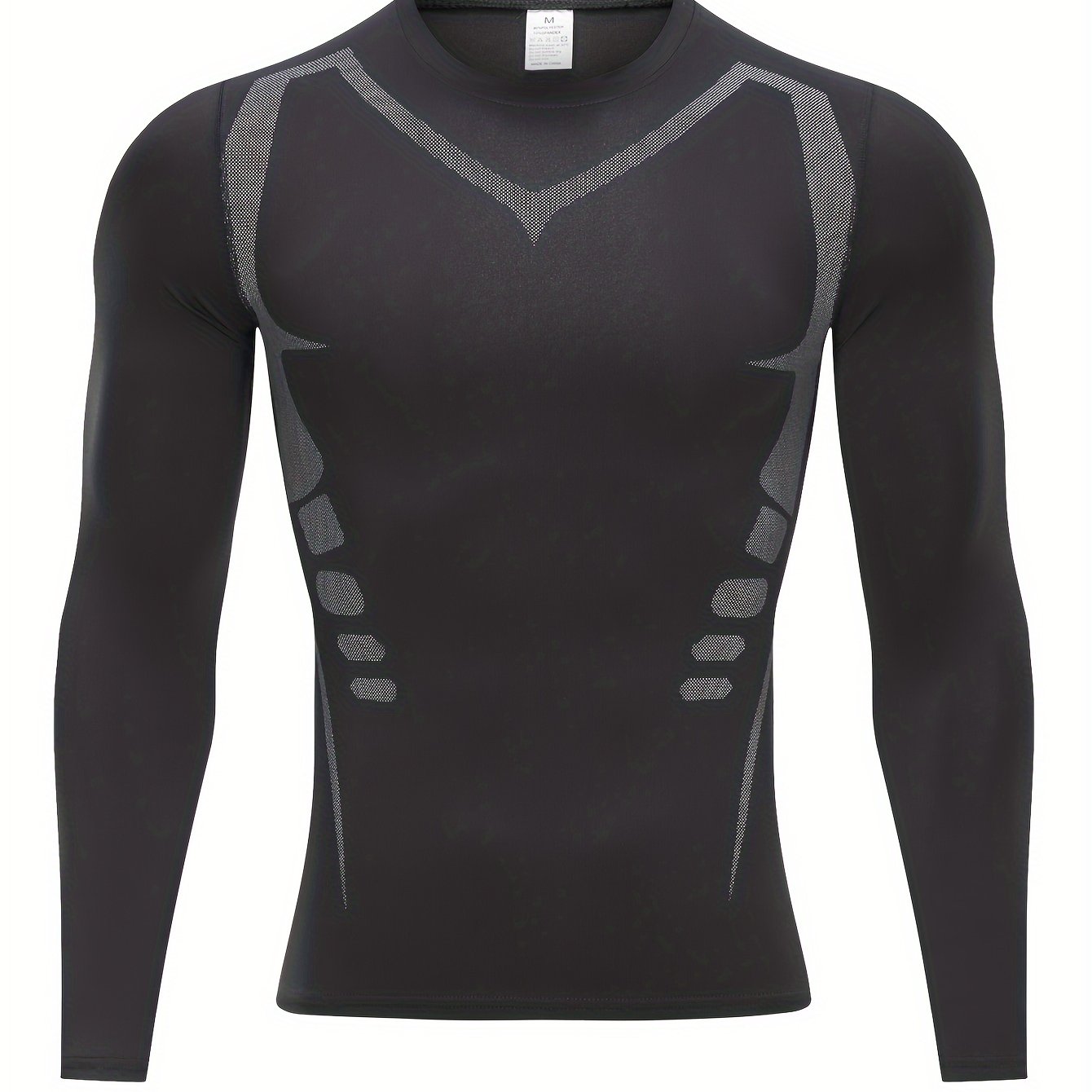 Men's Geometric Compression Shirt for Outdoor Fitness