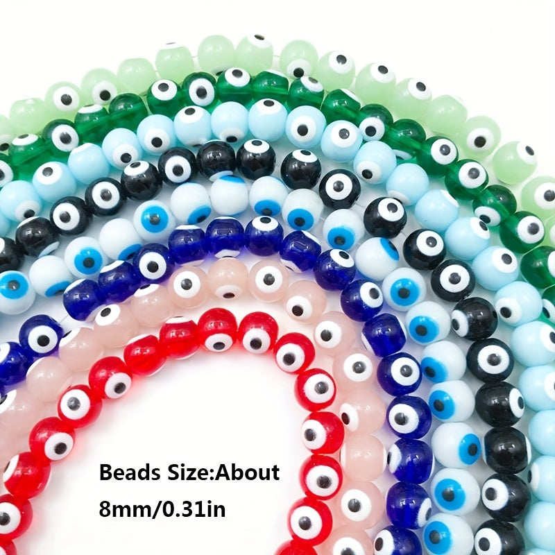 40pcs Glass Eye Beads Round Colorful Spacer Beads DIY Jewelry Making