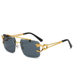 Square Rimless Sunglasses Metal Frameless Y2K Glasses