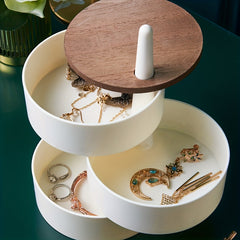 360 Degree Rotating Jewelry Storage Box for Earrings Rings and Small Items