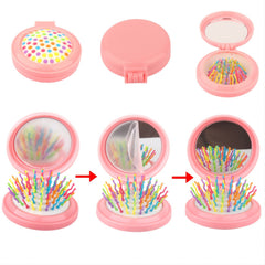 Rainbow Folding Massage Comb & Mirror