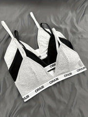 3pcs Letter Sports Bras Comfy Yoga Fitness Bra Women's Underwear
