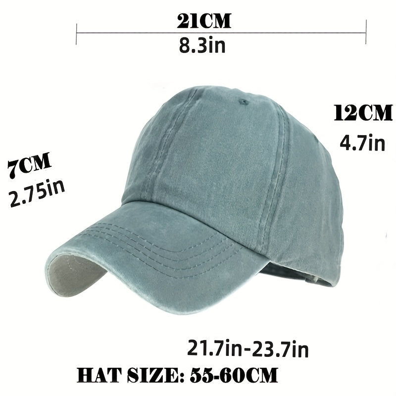 Vintage Hip Hop Baseball Cap Washed Distressed Unisex Denim Sun Hat