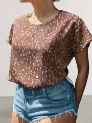  Boho Blouse Women's Floral Batwing Sleeve Round Neck Top