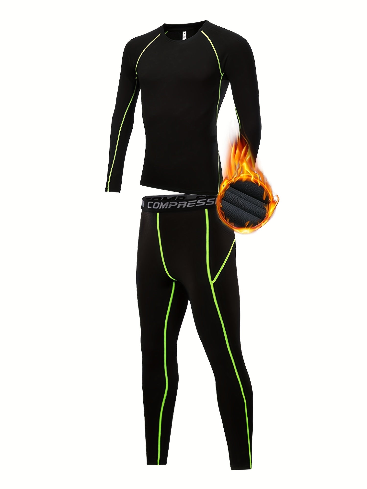 Boys Sports Training Outfits Plus Fleece Thermal Top - Quick Drying
