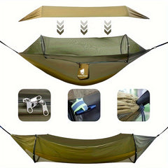 Outdoor Quick Opening Hammock with Mosquito Net, 102x36in