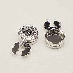 2pcs Rhinestone Button Covers Minimalist Pattern Fashion Accessories