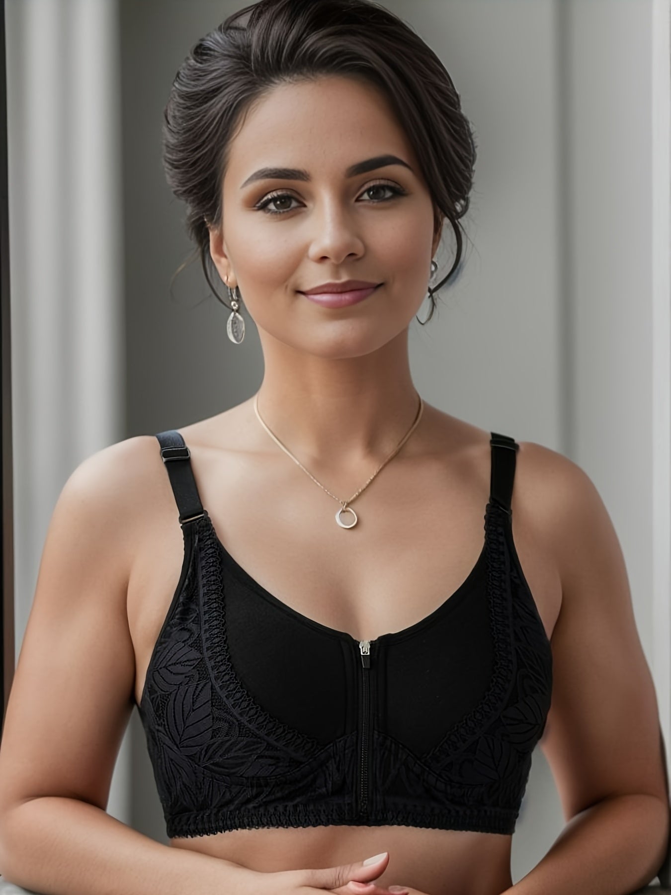 Wireless Plant Lace Bra Full Coverage Women's Lingerie