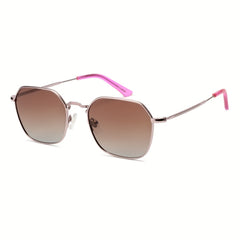Polarized Hexagon Square Sunglasses Small Geometric Polygon Aviators