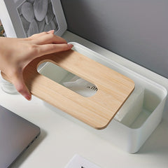 Bamboo Tissue Box Cover For Paper Facial Tissue