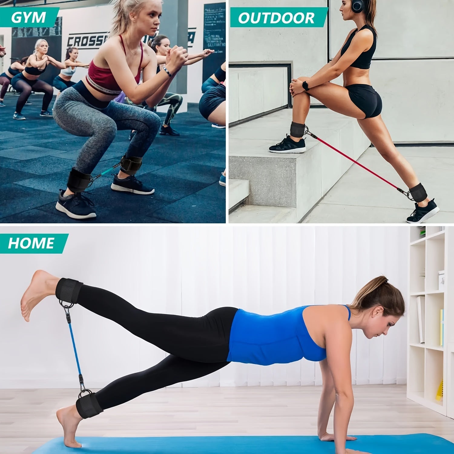 5pcs Ankle Resistance Bands for Leg & Butt Training