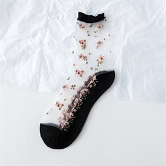 Breathable Floral Low Cut Ankle Socks Women's Stockings
